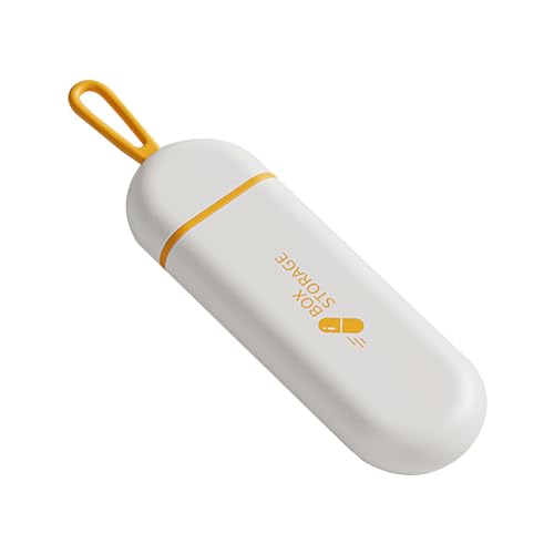 OFIDUS Reispillenorganizer, 3 Cellen Draagbare Pillendoos met Siliconen Draagkoord, Zakpillendoos met Vochtbestendige Strip, Kleine Medicijndoos Voor Kantoor, Reis, Sportschool (Oranje)