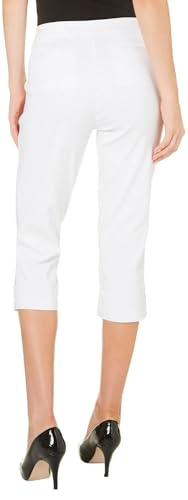 Counterparts Petite Pull-On Button Hem Capris 14P White