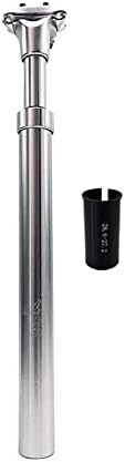 DSJGVN Bike Seat Post, Suspension Seatpost, 28.6,30.0,31.6,30.4,30.8,33.9,31,8mm, with Adapter Parts, Seatpost Shock Absorber Alluminium Alloy,for MTB,Trekking Bikes,City Bikes,Silv