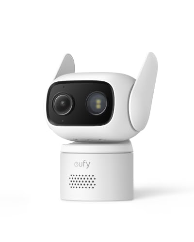 eufy Wired Cam C31 360 Pan/Tilt Outdoor Camera Indoor Cameras House Security Dual Antenna Colour Night Vision Subscription-Free On-Device Storage AI People/Vehicle/Pet/Crying Detection 24/7 Recording
