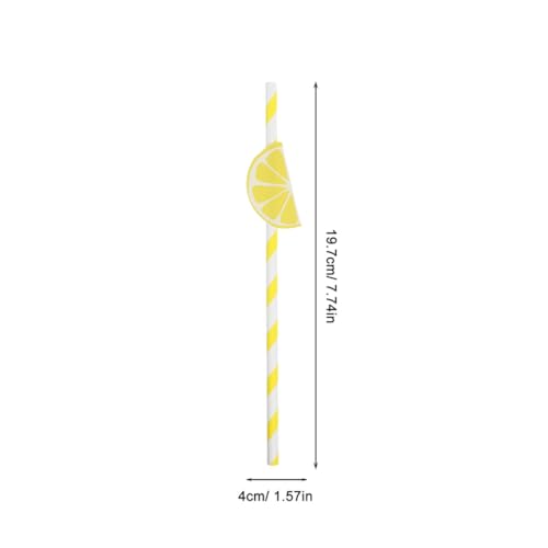 Garneck 40 pitillos de papel amarillo para fiesta miniatura 2