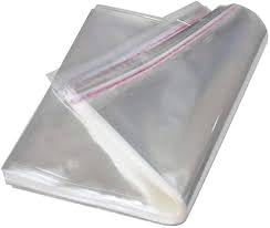 Image of Transparent Polythene Clear Cover Sealable for Gifting Shirt Pant Storage Self Adhesive Bopp Pouches - 100Pc, 14x18 with 2 Inch Base t-shirt Packing Plastic Bag