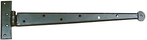 Premium Colonial Style Strap Hinges - T Hinges - 16" Length - Black Powder Coat Finish - Sold Individually