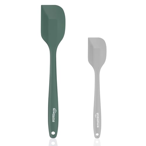 Image of NileHome Silicone Spatula Set, 2 Pieces Food Grade Kitchen Utensils with Silicone Brush Heat Resistant Dishwasher Safe BPA-Free Rubber Spatula for Scraping, Baking, Cooking, Mixing-Forest Style