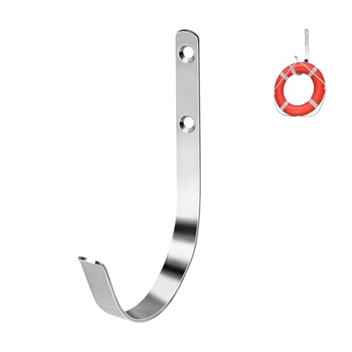 RPBKE Ring Buoy Bracket, Life Buoy Holder 304 Stainless Steel, Life Preserver Holder with 4' Opening, Marine Boat Dock Hook for Life Ring, Pool Safety Anchor Accessory (1-Pack)