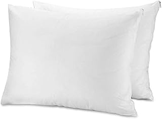 Textiles101 6 Pillow Protectors with Zip, 100% Cotton White, Handmade Pillows, Pure Quality, Chill Pillows for sleeping, Pillowcase set, Anti-Bacterial Pillowcases, Pillow anti- allergy, 74 cm*48cm