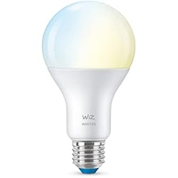 Lamparas Cuartos WiZ - Bombilla LED Inteligente Wi-Fi, 13W(Eq. 100W) E27 A67, Luz cálida ajustable, con tecnología SpaceSense y compatible con Alexa y Google Home