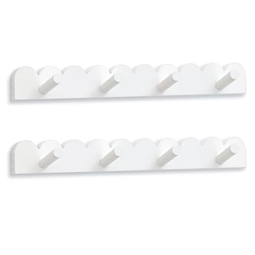 Leinuosen 2 Pcs Scalloped Coat Hooks