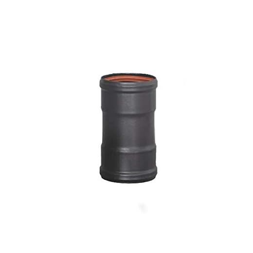 Manguito de unión H-H esmaltado de color negro 850°C - Ø80 mm para conducción de humos de estufas y chimeneas de pellet