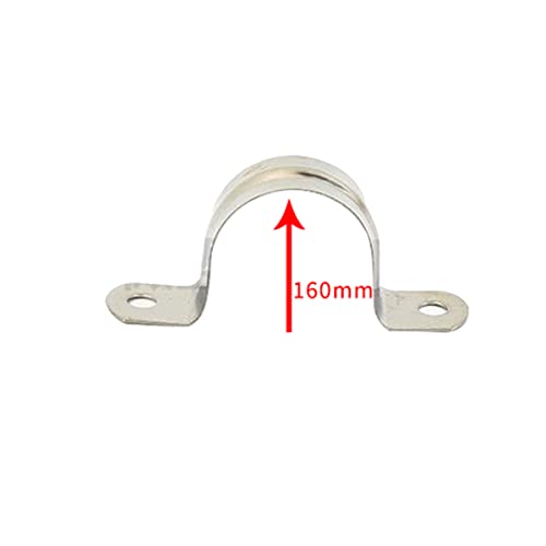 MACHSWON 4 PCS Pipe Strap Clamp 160mm 304 Stainless Steel Pipe Clips U Shaped Pipe Straps Saddle Clip Two Hole Tube Strap Tension Clips U-Tube Ring Hose Clamp - Image 3