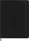Moleskine Wochenkalender 2026–2027 – 18-Monats-Kalender mit Notizbereich, Softcover und Gummibandverschluss, Farbe Schwarz, XL-Format 19 x 25 cm