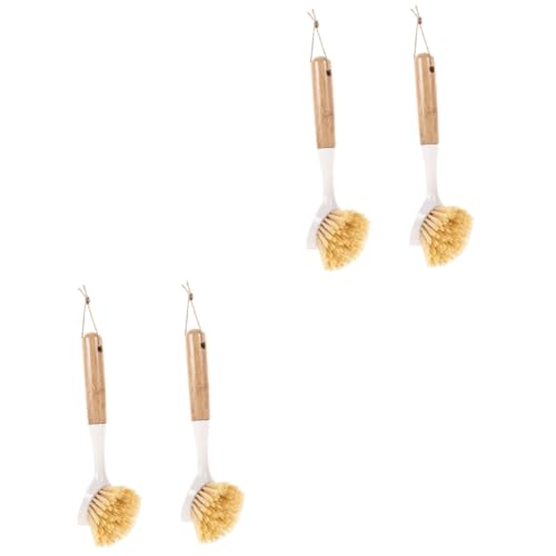 Ipetboom 2sets Dish Cleaning Scrubber Washing Kitchen Scrubber Dish Brush for Washing up Plastic Scrub Brush for Pot Cleaner 2pcs*2