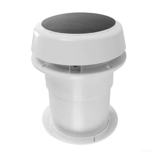 Ventilador de escape de techo de 12 V con carga solar para remolques para caravanas y vehículos de viaje, construcción ABS y funcionamiento silencioso para un mejor flujo de aire