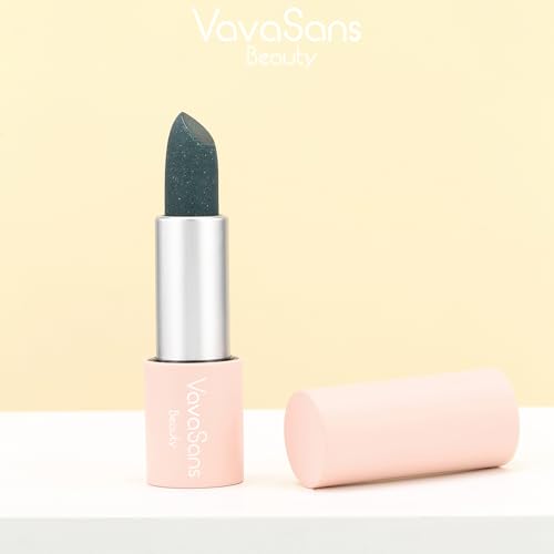 Vavasans LIPSTICK-GREEN Vegan Glitter Lipstick Turquoise Shimmer Metallic Sparkling Blue Green Shade Long Lasting Waterproof Non-Sticky Formula Diamond Shiny Highly Pigmented Lip Stick thumb #3