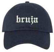 Bruja Unisex Embroidered Baseball Hat - Halloween Witch Hat (Dark Denim)