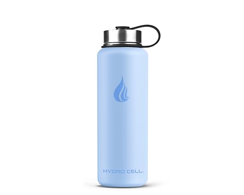 Image of HYDRO CELL Stainless Steel Insulated Water Bottle with Straw - For Cold & Hot Drinks - Metal Vacuum Flask with Screw Cap and Modern Leakproof Sport Thermos for Adults (Glacier 40oz)