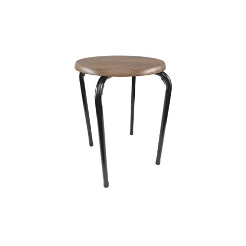 Taburete Metálico de Madera Apilable Cover