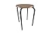 THE SECRET HOME - Taburete Metálico - Silla de Metal y Madera - Ligera y Elegante - Apilable - Ideal para Cocina, Jardín y Baño - Patas Negras - Diámetro 30 x Altura 47 cm