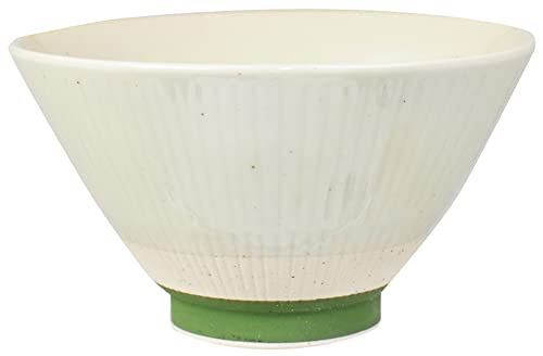 逸品社 飯碗 径12×6.8cm グリーン しのぎカラー