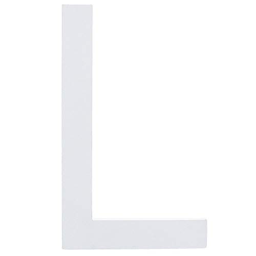 Arial Font White Painted MDF Wood Letter L (6 Inches)
