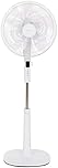 Amazon Basics Height & Tilt Angle Adjustable Oscillating Digital Dual 5-Blade 12-Speed Standing Pedestal Fan with Remote Control, White