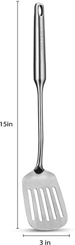 Stainless Steel Slotted Turner Spatula Cooking Utensil - Will Last Your Kitchen a Lifetime, Guaranteed - Meticulous Craftsmanship, Sleek Modern Design, Exceptional Quality.
