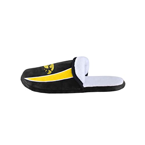 Image of FOCO mens NCAA College Team Logo Sherpa Moccasin Slippers