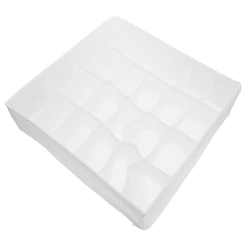 Baluue Caja Organizadora de Ropa Interior con Compartimentos Estilo Europeo Resistente y Ligera para Almacenar Calcetines Sujetadores y Prendas Delicadas Color Blanco para Armario y Viaje
