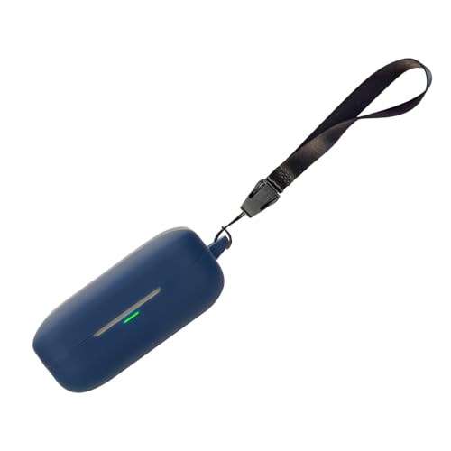 Image of WELCROS Soft Silicone Case Cover Compatible for Realme Buds Air 7 | 7 Pro (Blue, Lanyard + Keychain)