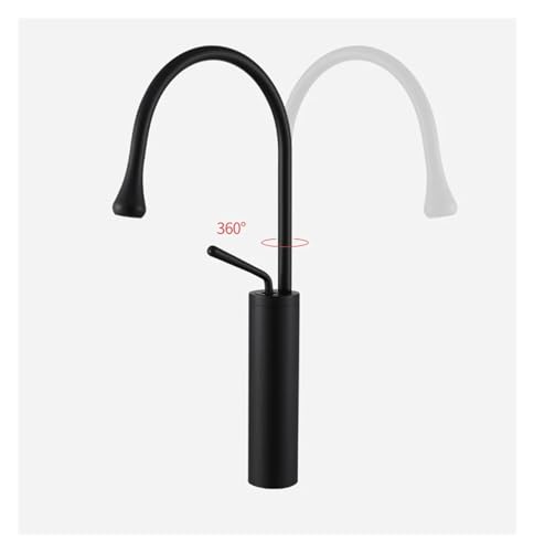 Robinet de lavabo cascade noir mitigeur de salle de bains pivotant à 360°