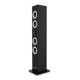 THOMSON Tour de Son Bluetooth avec Lecteur CD, Enceinte Colonne Hifi 60W, Radio FM, Port Aux et USB, MP3 et Affichage LED - Noir - DS120CD