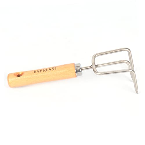 YARNOW Ferramenta De Alça De Jardim Cultivador Curto De Aço Mini Ancinho De Ponta Mão Pequena