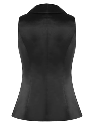 Womens Sparkly Sequins Vest V Neck Sleeveless Glitter Dressy Waistcoat One Button Outerwear2