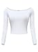 Produktbild MSBASIC Womens Basic Off-Shoulder Long Sleeve Cami Crop Top Fitted Shirt 8010-2, Weiß., M