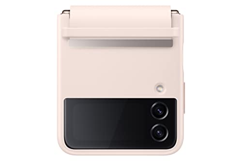 Image of Samsung Galaxy Z Flip4 Flap Leather Cover, Protective, Premium Luxury Phone Case with Slim Style Design, US Version, Peach