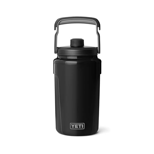 YETI Silo Half Gallon Insulated Chug Cap Water Jug Leakproof Lightweight Sports Bottle with Fence Hook Handle Keeps Drinks Ice-Cold Ideal for Gym Sports & Tournaments Black