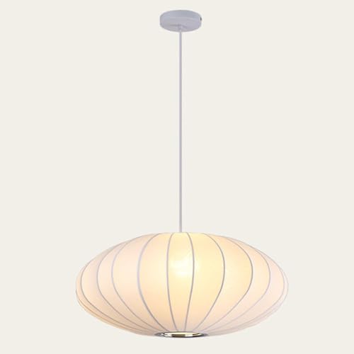 Lampe suspendue blanche E27 en tissu lanterne ronde moderne pour salon