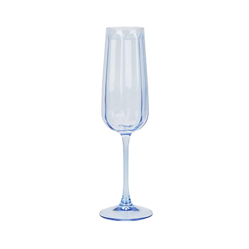 NOVASTYL - Lot de 4 flutes riviera 24cl en verre bleu - 1605445