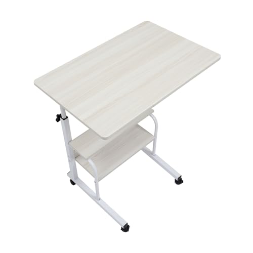 TEHAUX 1pc Movable Bedside Laptop Desk Height Table for Bedroom Dormitory Office Use Sleek Design with Lockable Wheels for Upgraded Finish