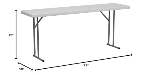 Image of EMMA + OLIVER 6-Foot White Plastic Folding Table