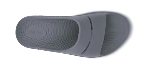 Image of OOFOS - Unisex OOahh Sport - Post Run Recovery Slide Sandal (Grey Slate, US Men's Size 5 /Women's Size 7)