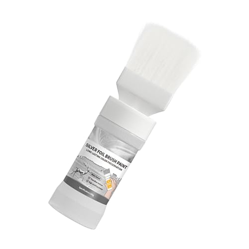 Pintura plateada para metal, pintura de lámina plateada, no se decolora, 180 g, a base de agua, con pintura de pincel, para proyectos, figuras, manualidades, protección al aire libre, muebles de