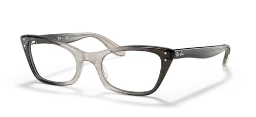Ray-Ban Womens RX5499 Lady Burbank Cat Eye Prescription Eyewear Frames, Transparent Grey/Demo Lens, 49 mm