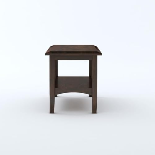 Image of MAMTA DECORATION Solid Sheesham Wood Coffee Table for Living Room | Wooden Center Table with Shelf Storage for Home, Hall, Office & Lounge | Modern Tea Table | Rectangular Coffee Table | Walnut Finish