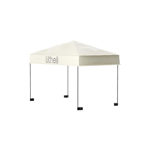 Litheli Faltbare Trolley Dach Markise für Bollerwagen, Sonnenschutz 600D Oxford Stoff Cart Dach für Camping Picknick Einkaufen Garten (Beige)