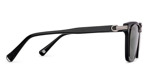 Image of John Jacobs | Black - Green Solid | Full Rim Square Stylish & Premium Sunglasses | Celestia | 100% UV Protected | Men & Women | Large | JJ S70259
