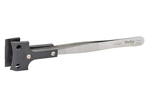 Weller Erem 141SAP Wafer Tweezers for 4'' to 6'' Silicon Wafers, Polyester Tips, Silver