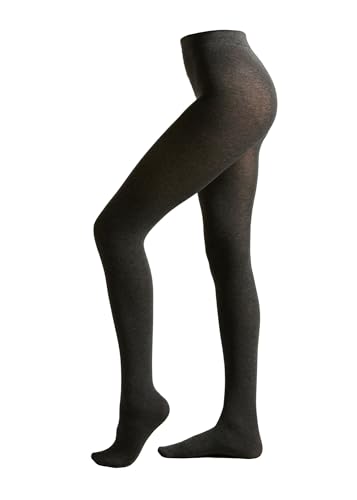 CALZEDONIA Womans Opaque Matte Cashmere and Modal Tights in Grey Size M
