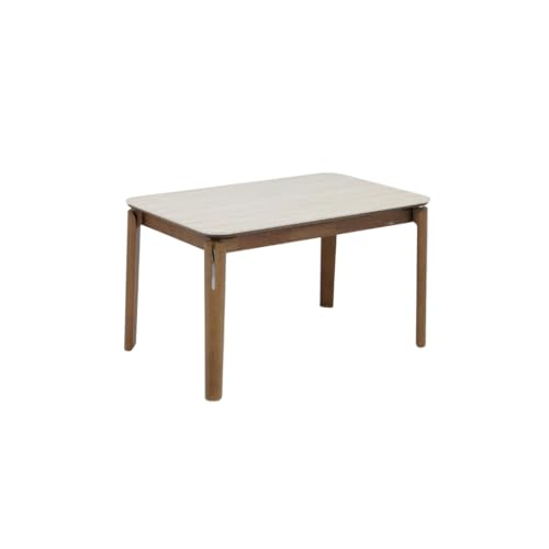 Image of Royaloak Muar Malaysian Sintered Top Dining Table 6 Seater | Wooden Dining Table with Sintered Stone Tabletop | Solid Wood Frame | Embossed Surface | Smooth Rounded Edges | Elegant Collection