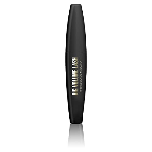 Eveline Cosmetics Big Volume Volumizing Lash Professional Mascara - Dramatic Makeup Effect with BIG BRUSH - Enriched with Pro-Vitamin B5 and Carnauba Wax, 10 ML